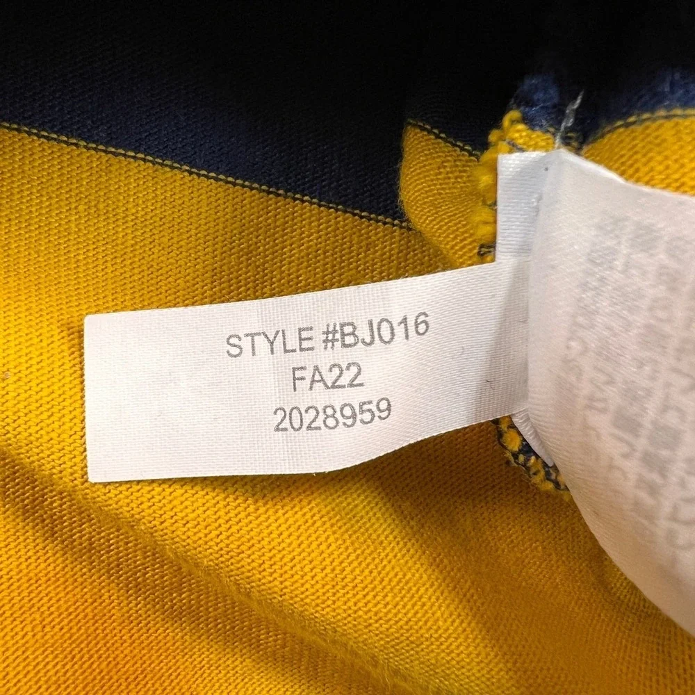J.Crew Rugby‎ Shirt Striped Long Sleeve Men Small Navy Yellow Preppy College